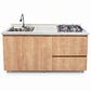 Mueble Integral de Cocina Roble Rustico con Encimera y Lavaplatos 180 cm - Miniatura 2