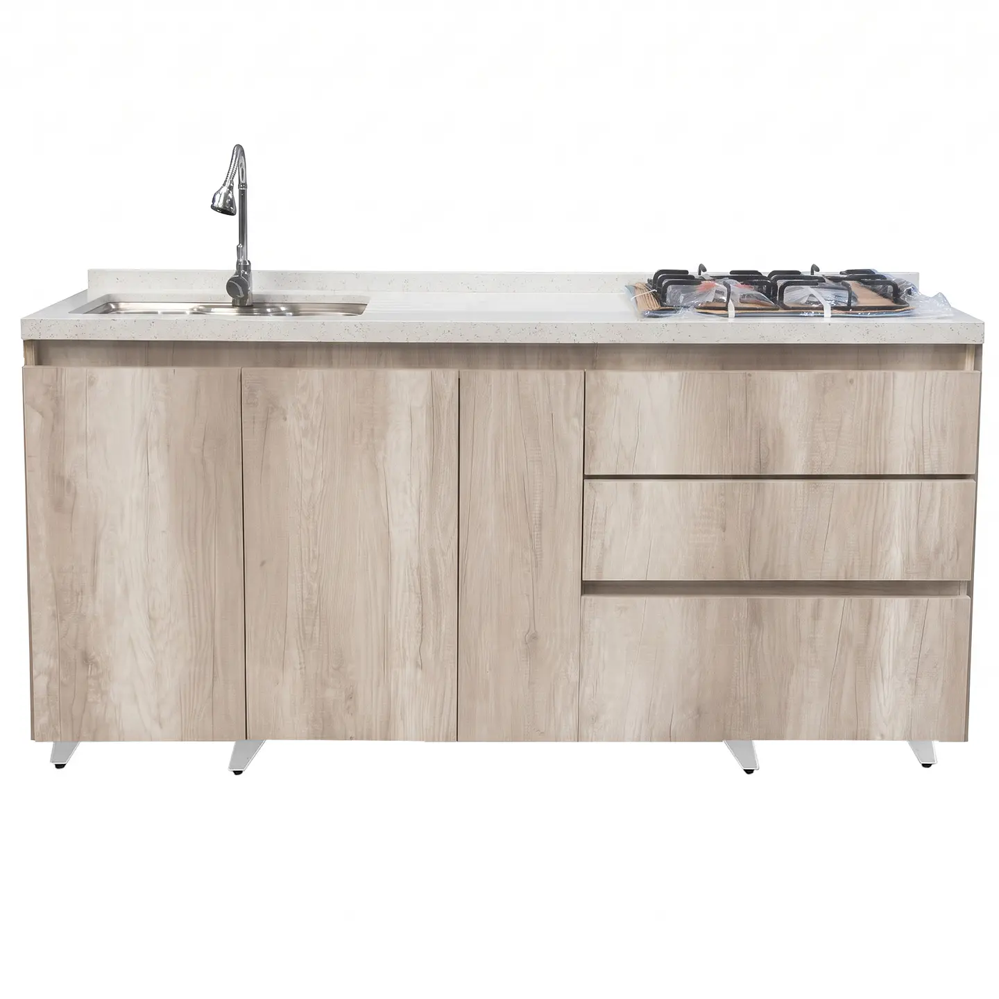 Mueble Integral de Cocina Toscano con Encimera y Lavaplatos 180 cm 3