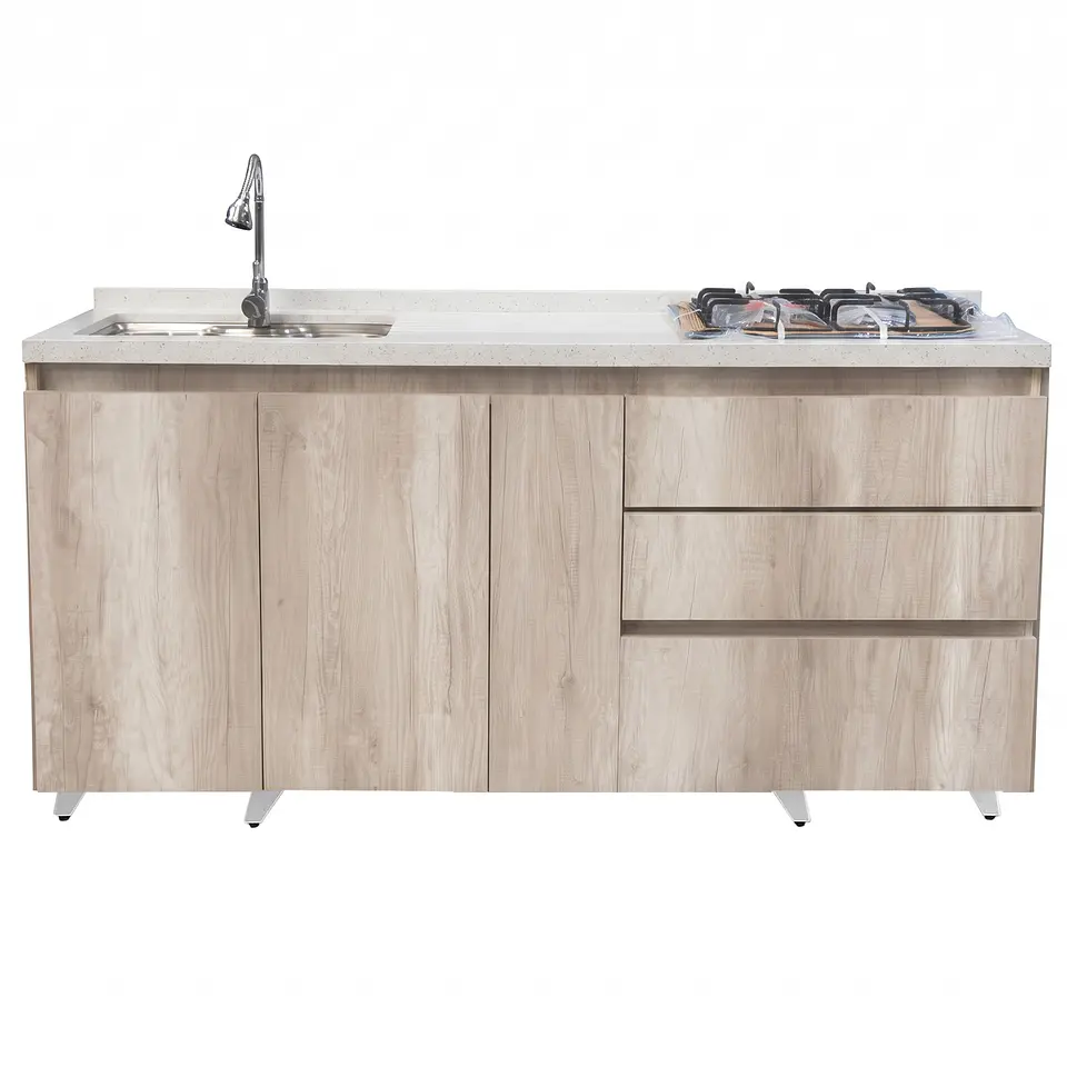 Mueble Integral de Cocina Toscano con Encimera y Lavaplatos 180 cm 3