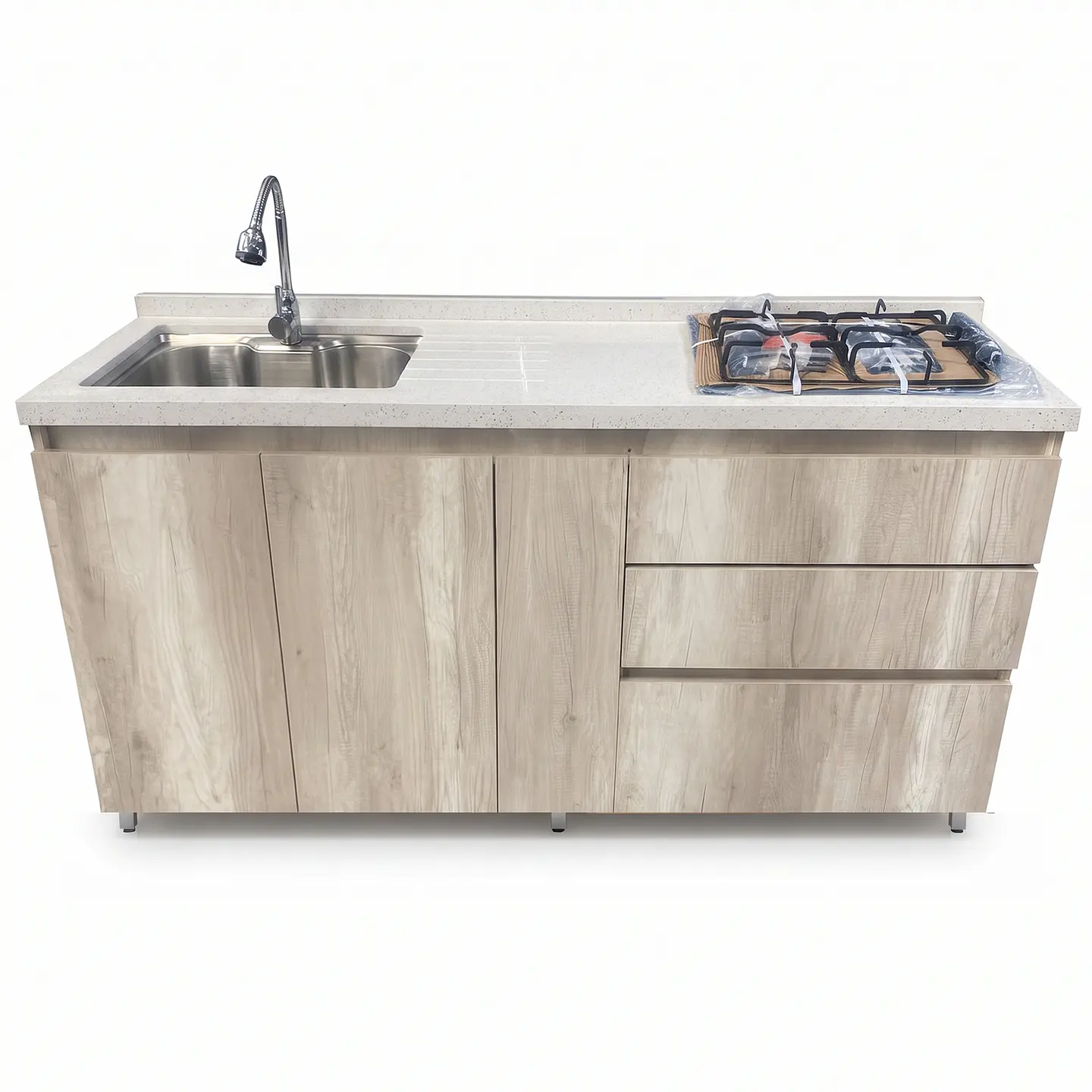 Mueble Integral de Cocina Toscano con Encimera y Lavaplatos 180 cm 1