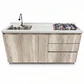 Mueble Integral de Cocina Toscano con Encimera y Lavaplatos 180 cm - Miniatura 1