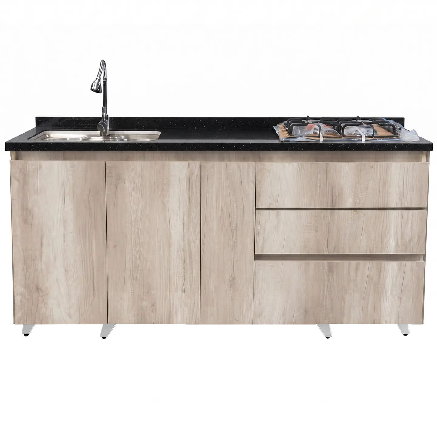 Mueble Integral de Cocina Toscano con Encimera y Lavaplatos 180 cm 4