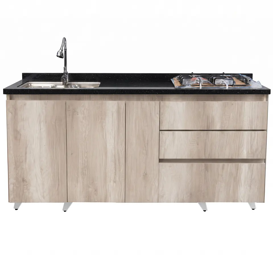 Mueble Integral de Cocina Toscano con Encimera y Lavaplatos 180 cm 4