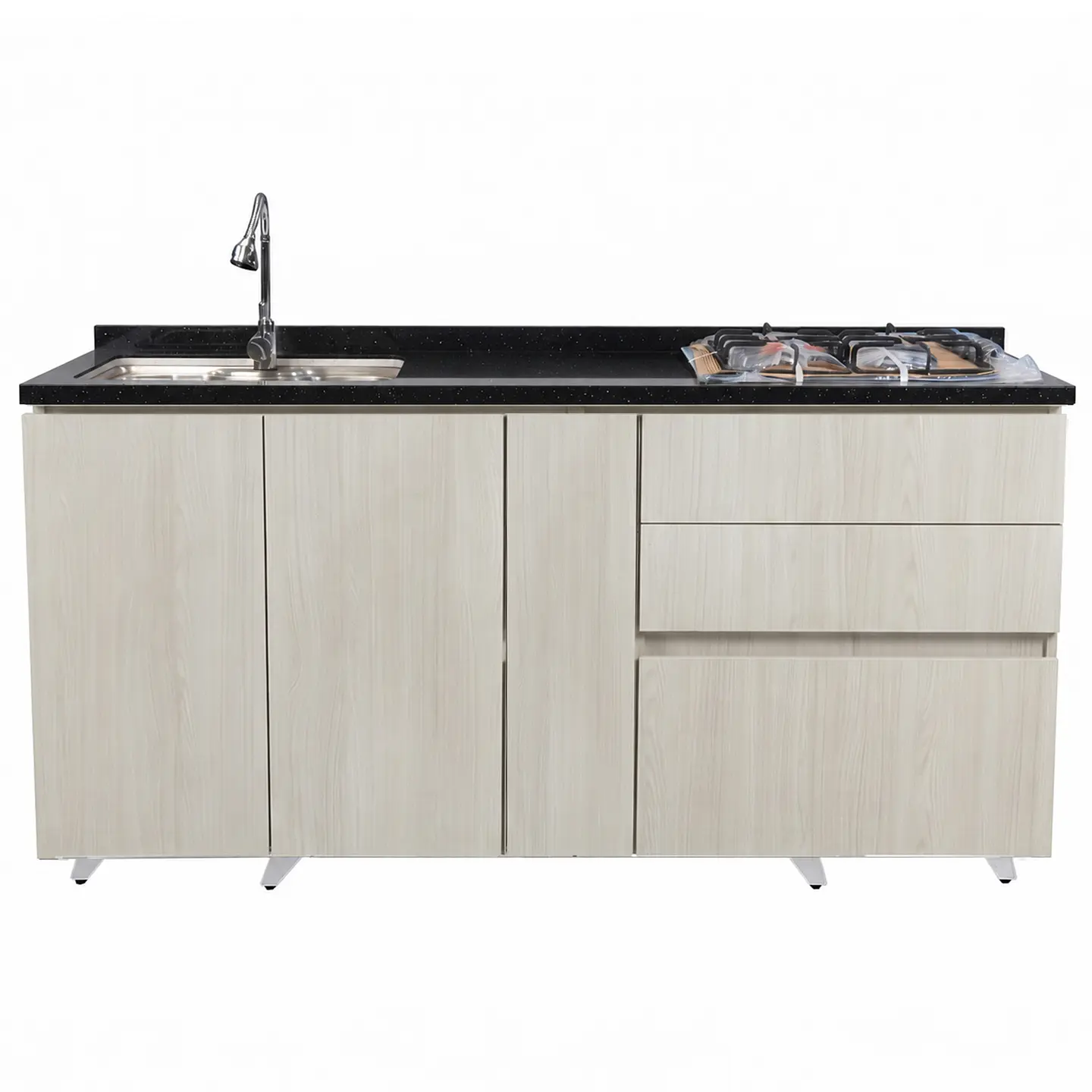 Mueble Integral de Cocina Roble Nórdico con Encimera y Lavaplatos 180 cm 3