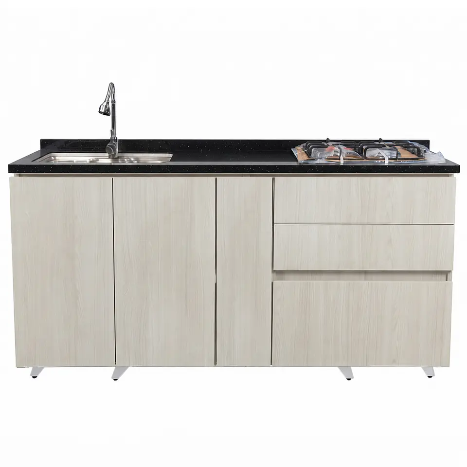 Mueble Integral de Cocina Roble Nórdico con Encimera y Lavaplatos 180 cm 3