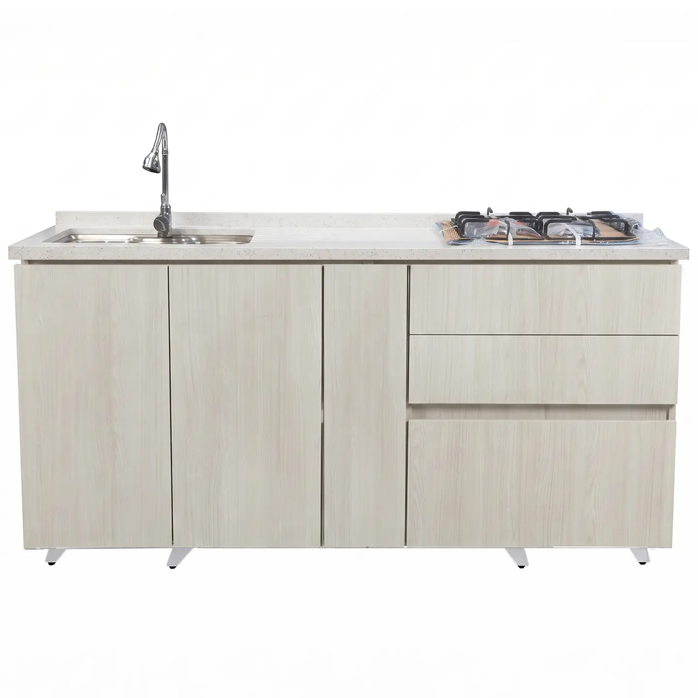 Mueble Integral de Cocina Roble Nórdico con Encimera y Lavaplatos 180 cm 4