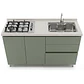 Mueble Integral de Cocina Verde Hada con Encimera y Lavaplatos 150 cm - Miniatura 1