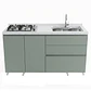 Mueble Integral de Cocina Verde Hada con Encimera y Lavaplatos 150 cm - Miniatura 3