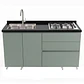 Mueble Integral de Cocina Verde Hada con Encimera y Lavaplatos 150 cm - Miniatura 2
