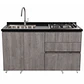 Mueble Integral de Cocina Roble Gris con Encimera y Lavaplatos 150 cm - Miniatura 3