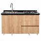 Mueble Integral de Cocina Roble Rustico con Encimera y Lavaplatos 150 cm - Miniatura 4
