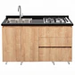 Mueble Integral de Cocina Roble Rustico con Encimera y Lavaplatos 150 cm - Miniatura 2