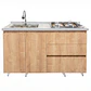 Mueble Integral de Cocina Roble Rustico con Encimera y Lavaplatos 150 cm - Miniatura 3