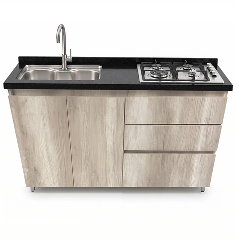 Mueble Integral de Cocina Toscana con Encimera y Lavaplatos 150 cm