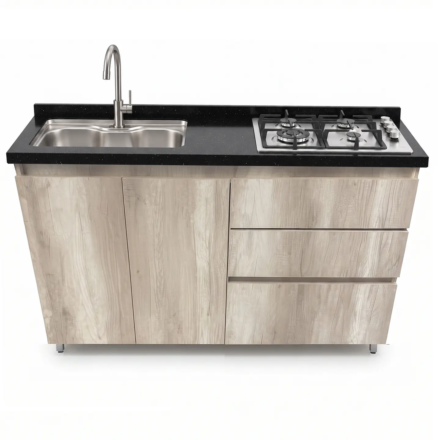Mueble Integral de Cocina Toscana con Encimera y Lavaplatos 150 cm 2