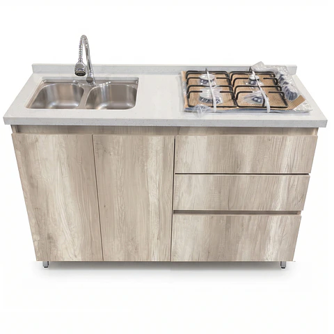 Mueble Integral de Cocina Toscana con Encimera y Lavaplatos 150 cm