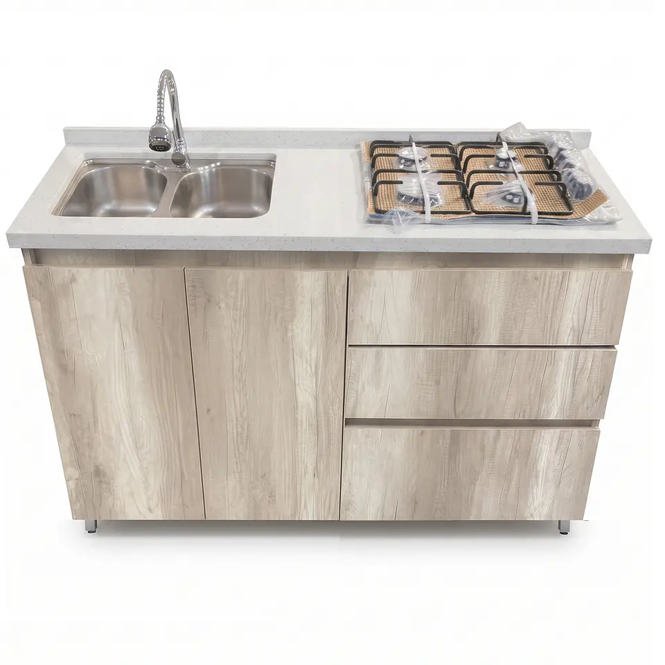Mueble Integral de Cocina Toscana con Encimera y Lavaplatos 150 cm 1