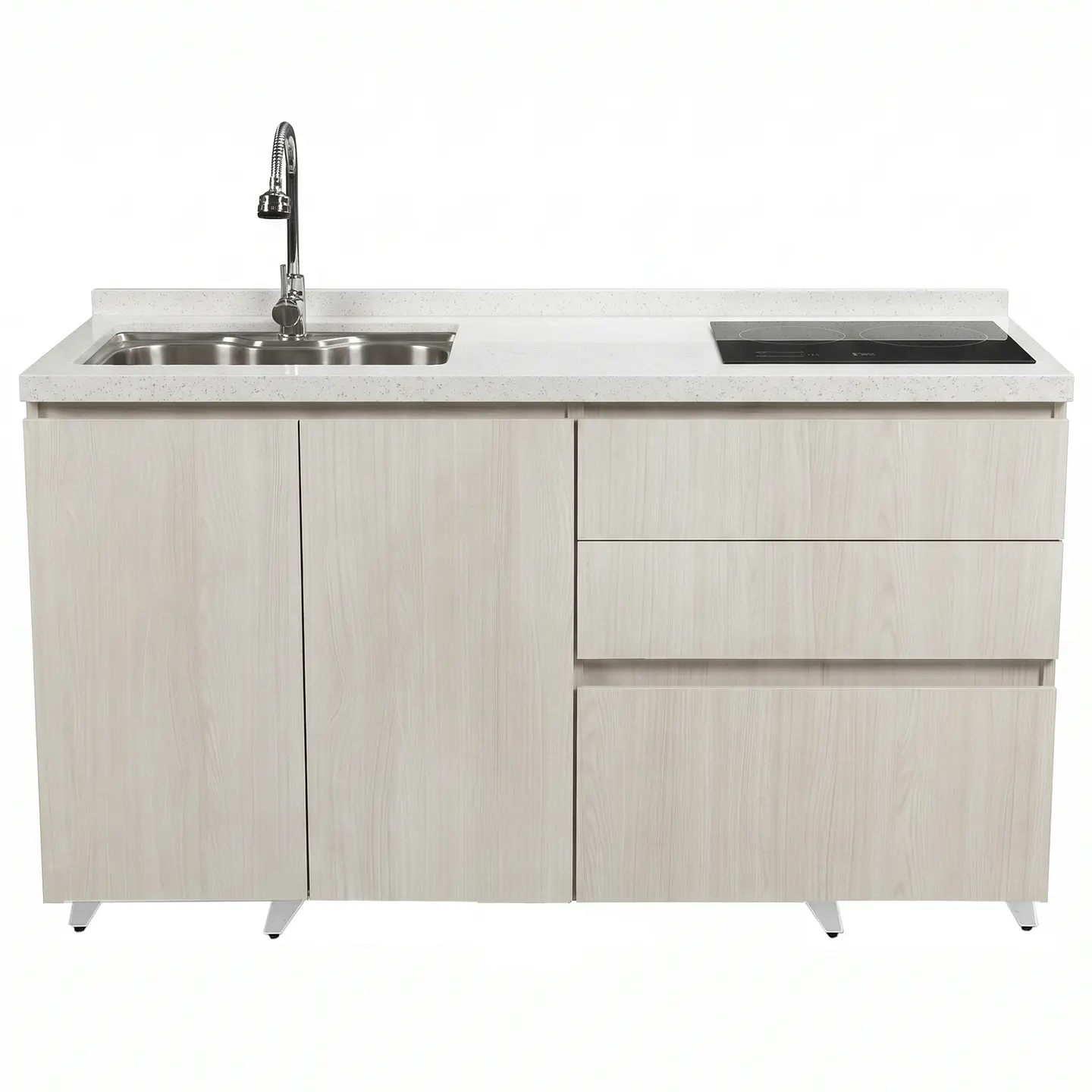 Mueble Integral de Cocina Roble Nórdico con Encimera y Lavaplatos 150 cm 3
