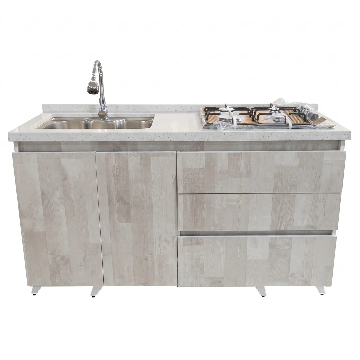 Mueble Integral de Cocina Roble Ártico con Encimera y Lavaplatos 150 cm 3