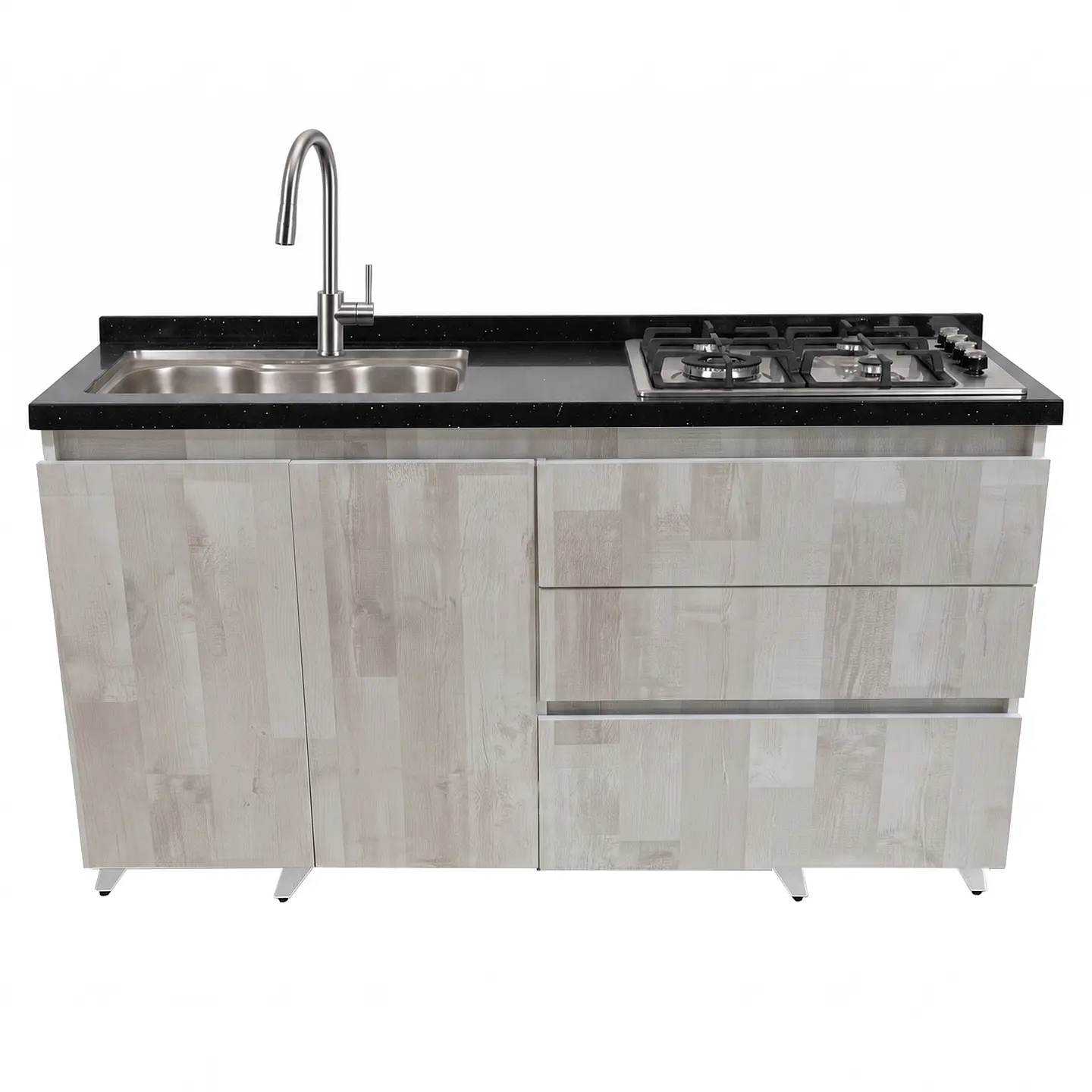 Mueble Integral de Cocina Roble Ártico con Encimera y Lavaplatos 150 cm 4