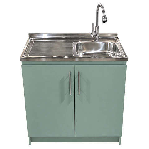 Mueble de Cocina Melamina Verde Hada Izq 80x52x90 cm