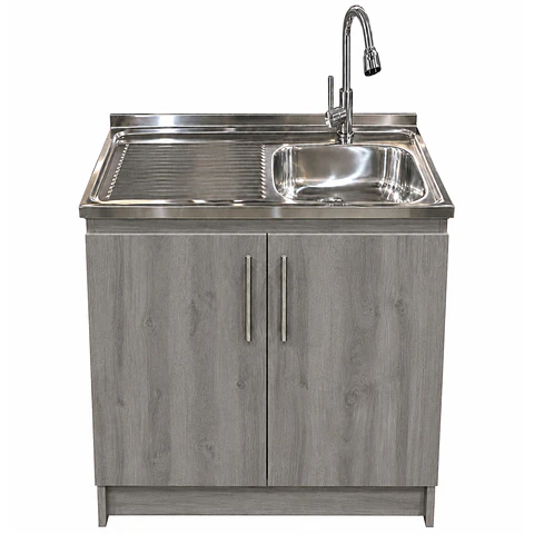 Mueble de Cocina Melamina Roble Gris Izq 80x52x90 cm