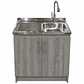 Mueble de Cocina Melamina Roble Gris Izq 80x52x90 cm - Miniatura 1