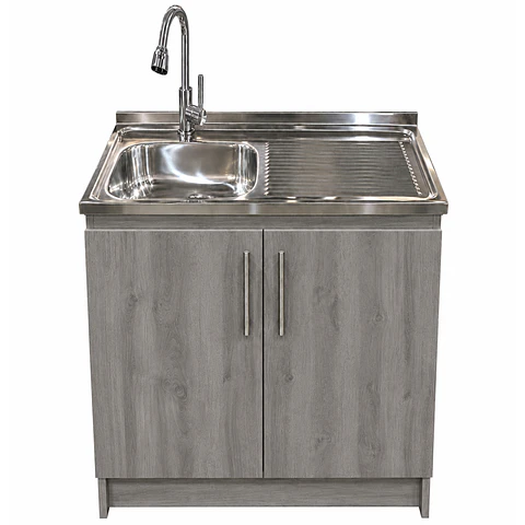 Mueble de Cocina Melamina Roble Gris Der 80x52x90 cm