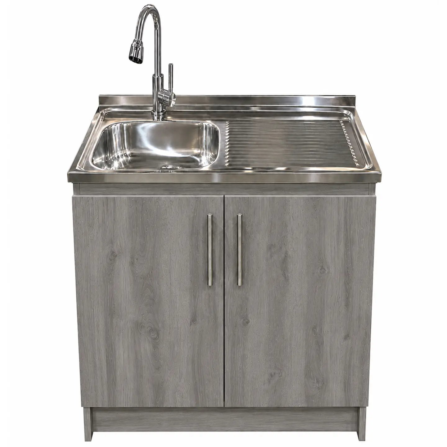 Mueble de Cocina Melamina Roble Gris Der 80x52x90 cm 1