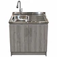 Mueble de Cocina Melamina Roble Gris Der 80x52x90 cm - Miniatura 1