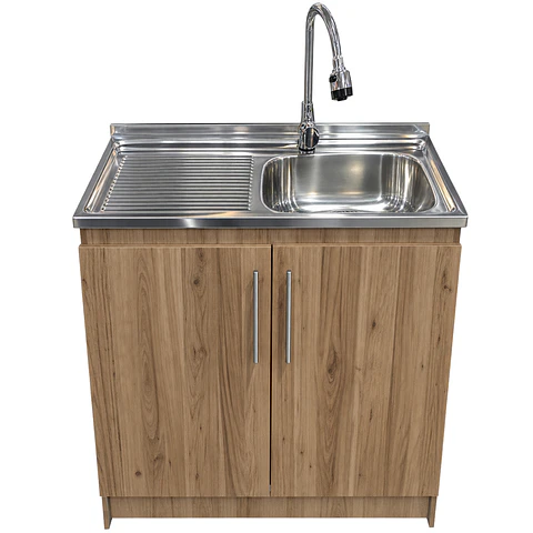 Mueble de Cocina Melamina Roble Rustico Izq 80x52x90 cm