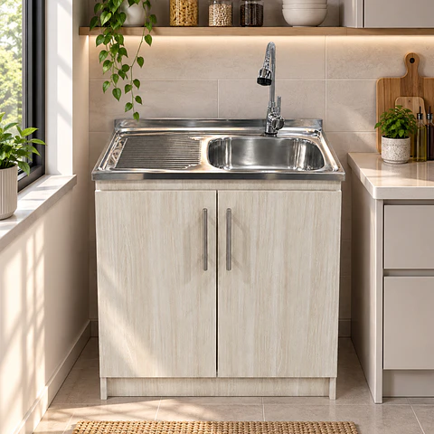 Mueble de Cocina Melamina Roble Nórdico Izq 80x52x90 cm
