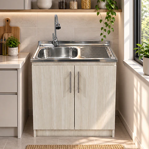 Mueble de Cocina Melamina Roble Nórdico Der 80x52x90 cm