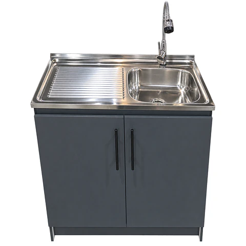 Mueble de Cocina Melamina Gris Grafito Izq 80x52x90 cm