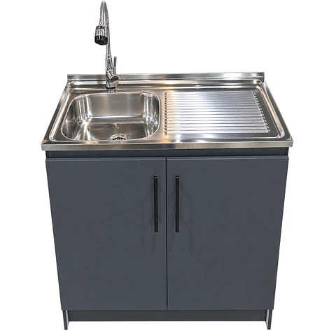 Mueble de Cocina Melamina Gris Grafito Der 80x52x90 cm