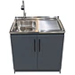 Mueble de Cocina Melamina Gris Grafito Der 80x52x90 cm - Miniatura 1