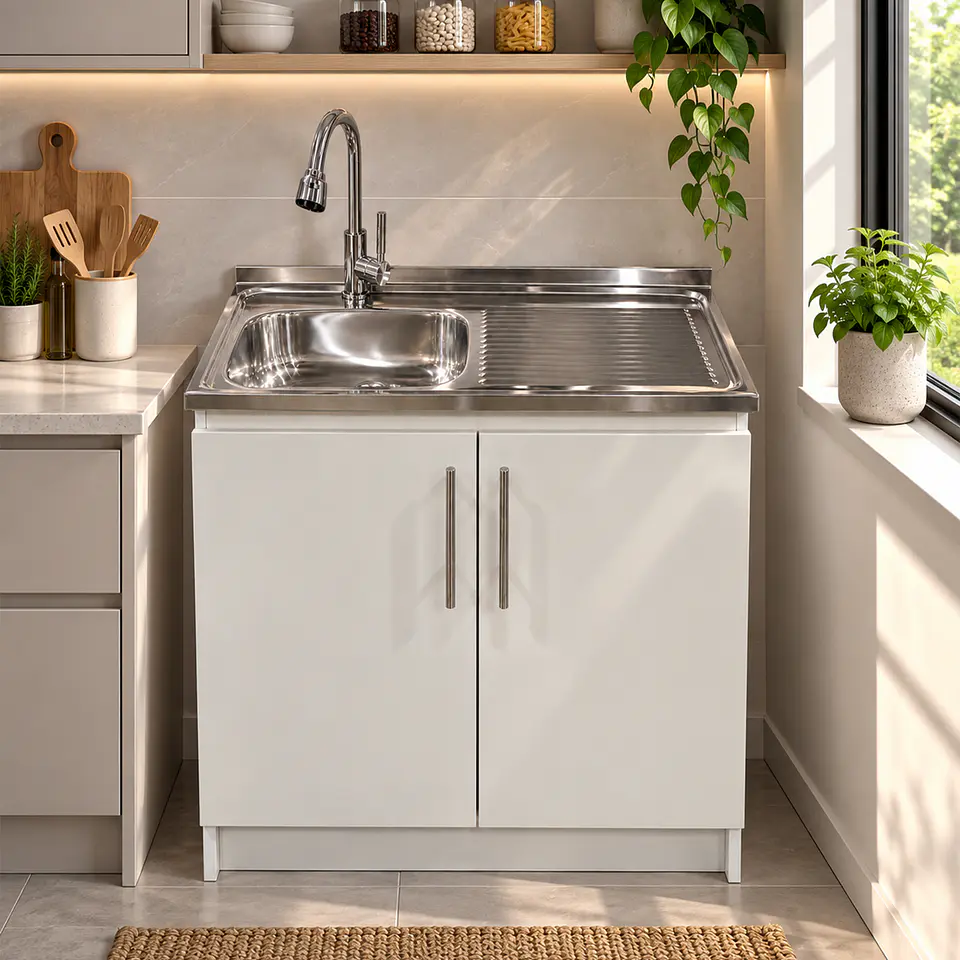 Mueble de Cocina Melamina Blanco Der 80x52x90 cm 2