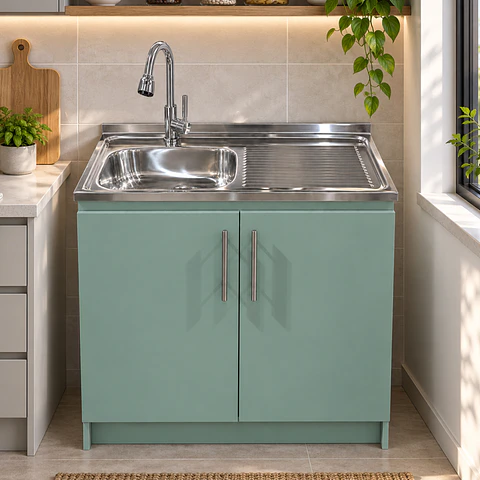 Mueble de Cocina Melamina Verde Hada Der 100x52x90 cm