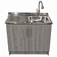 Mueble de Cocina Melamina Roble Gris Izq 100x52x90 cm - Miniatura 1