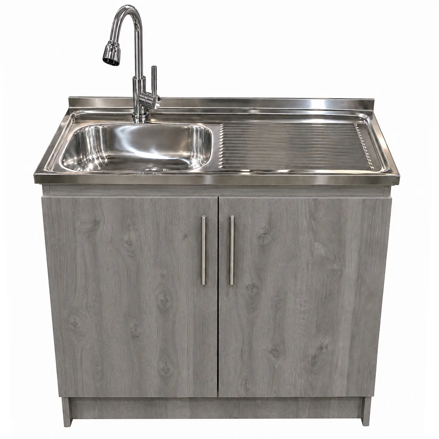 Mueble de Cocina Melamina Roble Gris Der 100x52x90 cm 1
