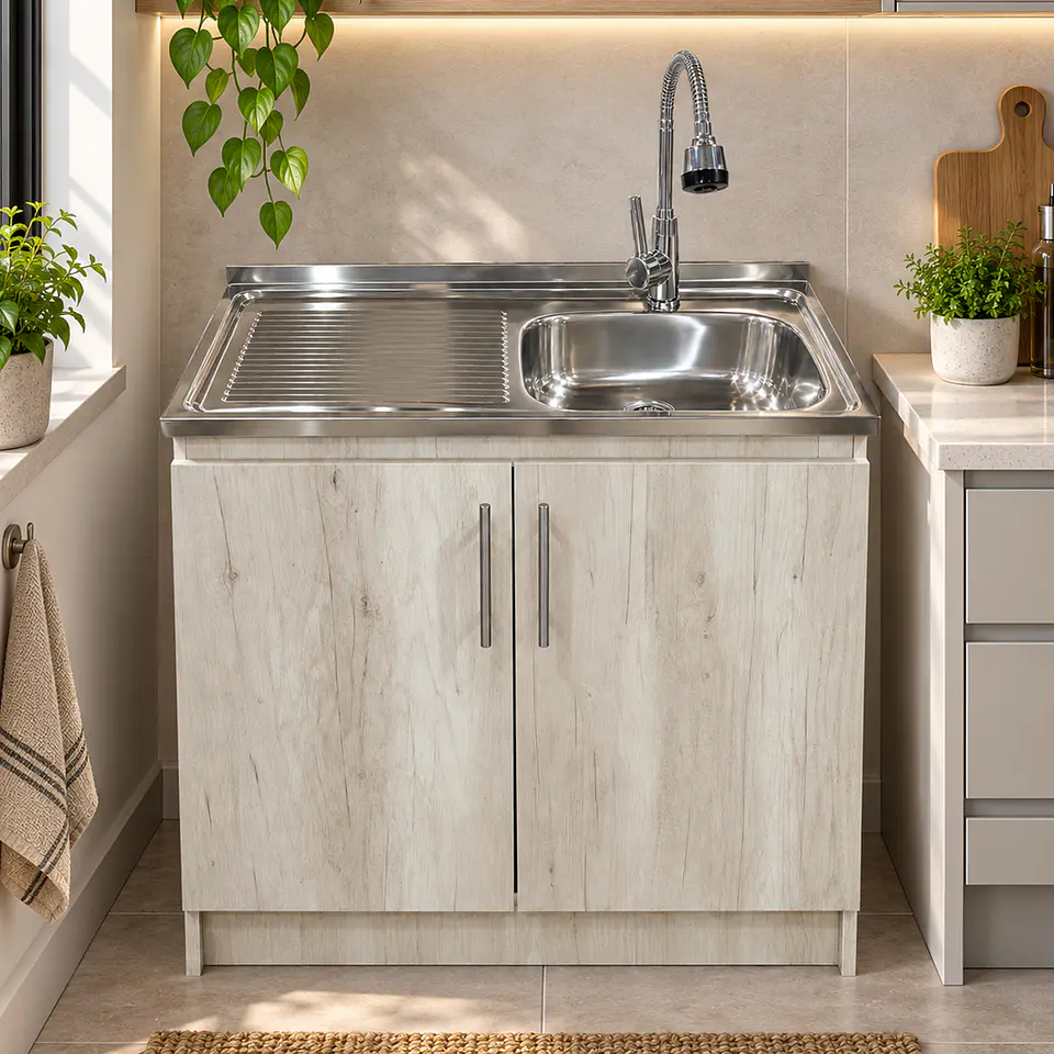 Mueble de Cocina Melamina Toscana Izq 100x52x90 cm 2