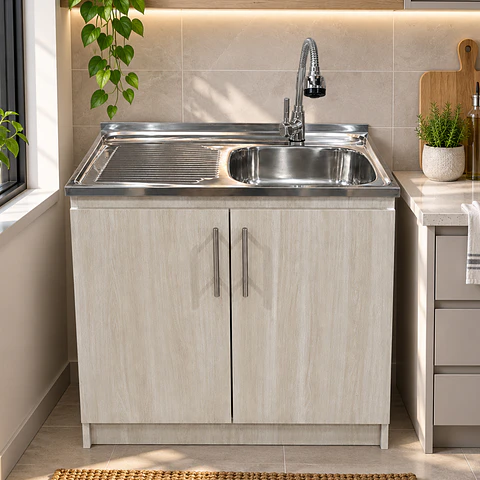 Mueble de Cocina Melamina Roble Nórdico Izq 100x52x90 cm