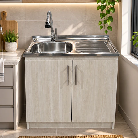Mueble de Cocina Melamina Roble Nórdico Der 100x52x90 cm