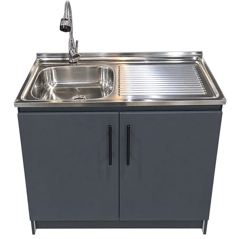 Mueble de Cocina Melamina Gris Grafito Der 100x52x90 cm