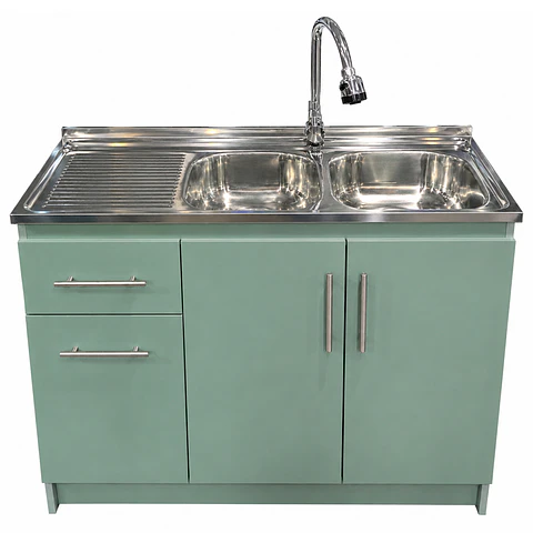 Mueble de Cocina Melamina Verde Hada Izq 120x52x90 cm