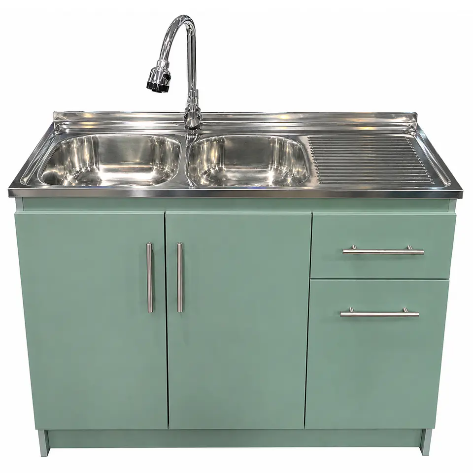 Mueble de Cocina Melamina Verde Hada Der 120x52x90 cm 1