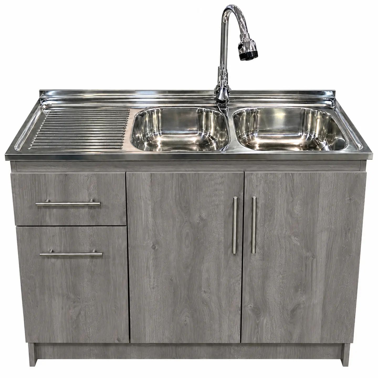 Mueble de Cocina Melamina Roble Gris Izq 120x52x90 cm 1