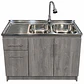 Mueble de Cocina Melamina Roble Gris Izq 120x52x90 cm - Miniatura 1