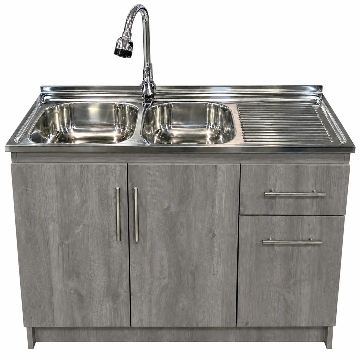 Mueble de Cocina Melamina Roble Gris Der 120x52x90 cm 1