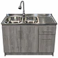 Mueble de Cocina Melamina Roble Gris Der 120x52x90 cm - Miniatura 1